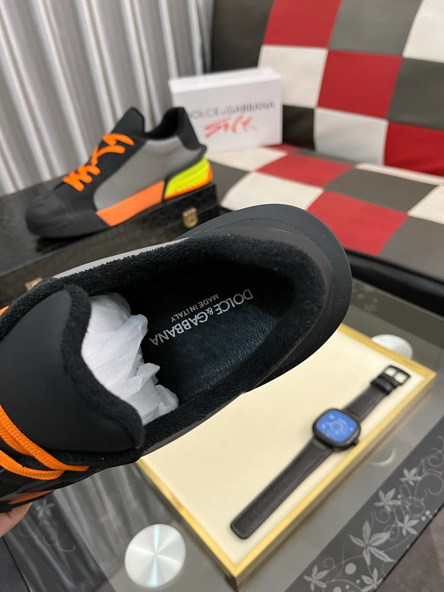 Men's Men's Shoes 💰500⌚️⌚️••Dolce&Gabbana••DG✔️High-end men's sports and casual shoes. Original goods from top counters. Original imported cowhide, multi-material splicing design ➕Imported cowhide lining, cowhide feet ➕Original TPR elastic outsole. Size: 35-46